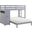 Sloane Twin over Full Loft Bunk Bed with Chest and Hidden Desk In Gray