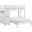 Sloane Twin over Full Loft Bunk Bed with Chest and Hidden Desk In White