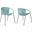 Snack Indoor Outdoor Stackable Steel Dining Chair With Wasabi Rope - Set Of 2