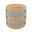 Snova Striped Flatweave All-Natural Cotton Ottoman Pouf In Gray and Tan
