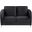 Sofia Black Velvet Modern Chic Loveseat Couch