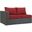 Sojourn Canvas Red Outdoor Patio Sunbrella Left Arm Loveseat