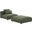 Solace Modular Corduroy Upholstered Armless Chair and Ottoman Set In Fern
