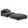 Solace Modular Upholstered Fabric Armless Chair and Ottoman Set In Charcoal