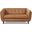 Solana Leather Loveseat In Cinnamon Brown