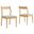 Solara Fabric Wood Dining Side Chairs Set of 2 In Natural and Heathered Weave Beige