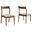 Solara Fabric Wood Dining Side Chairs Set of 2 In Walnut and Heathered Weave Beige