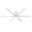 Solaria 60 Inch Energy Star Damp Rated Ceiling Fan with LED Light Kit and Wall Control In Fresh White