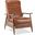 Solaris Wood Arm Push Back Recliner In Caramel