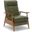 Solaris Wood Arm Push Back Recliner In Green
