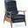 Solaris Wood Arm Push Back Recliner In Midnight Blue