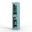 Solid Wood 16.5" Pantry Cabinet With Clear Glass Doors And Adjustable Shelves In Aqua