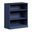 Solid Wood 3-Shelf Bookcase With Adjustable Shelves In Navy Blue