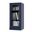 Solid Wood 3-Shelf Bookcase With Clear Glass Door And Adjustable Shelves In Navy Blue
