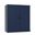 Solid Wood 3-Shelf Bookcase With Raised Panel Doors And Adjustable Shelves In Navy Blue