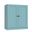 Solid Wood 3-Shelf Bookcase With Shaker Doors And Adjustable Shelves In Aqua