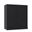 Solid Wood 3-Shelf Bookcase With Shaker Doors And Adjustable Shelves In Black