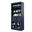 Solid Wood 32" Pantry Cabinet With Clear Glass Doors And 2-Drawers In Navy Blue