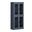 Solid Wood 32" Pantry Cabinet With Clear Glass Doors And Adjustable Shelves In Antique Blue