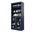 Solid Wood 32" Pantry Cabinet With Clear Glass Doors And Adjustable Shelves In Navy Blue