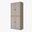 Solid Wood 32" Pantry Cabinet With Raised Panel Doors And 2-Drawers In Beige