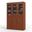 Solid Wood 48.5" Pantry Cabinet With Frosted Glass And 2-Drawers In Mocha