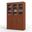 Solid Wood 48.5" Pantry Cabinet With Frosted Glass And Shaker Doors In Mocha