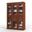 Solid Wood 48.5" Pantry China Cabinet With Frosted Glass Doors And 2-Drawers And In Mocha