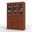 Solid Wood 48.5" Pantry China Cabinet With Frosted Glass Doors And 2-Drawers In Mocha