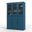 Solid Wood 48.5" Pantry China Cabinet With Frosted Glass Doors And 2-Drawers In Teal Blue