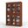 Solid Wood 48.5" Pantry China Cabinet With Frosted Glass Doors And Adjustable Shelves In Mocha