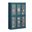 Solid Wood 48.5" Pantry China Cabinet With Frosted Glass Doors And Adjustable Shelves In Teal Blue