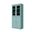 Solid Wood 6-Shelf Bookcase With Clear Glass And Shaker Doors In Aqua
