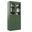 Solid Wood 6-Shelf Bookcase With Frosted Glass And Shaker Doors And Adjustable Shelves In Green