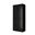 Solid Wood 6-Shelf Bookcase With Raised Panel Doors And Adjustable Shelves In Black