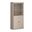 Solid Wood 6-Shelf Bookcase With Shaker Doors And Adjustable Shelves In Beige