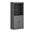 Solid Wood 6-Shelf Bookcase With Shaker Doors And Adjustable Shelves In Gray