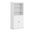 Solid Wood 6-Shelf Bookcase With Shaker Doors And Adjustable Shelves In White