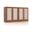Solid Wood 64" Sideboard With Frosted Glass Doors And 4-Drawers In Mocha
