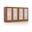 Solid Wood 64" Sideboard With Frosted Glass Doors And Adjustable Shelves In Mocha
