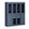 Solid Wood 65" Pantry China Cabinet With Clear Glass Doors And 2-Drawers In Antique Blue