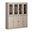 Solid Wood 65" Pantry China Cabinet With Clear Glass Doors And 2-Drawers In Beige