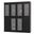 Solid Wood 65" Pantry China Cabinet With Frosted Glass Doors And 2-Drawers In Black