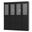 Solid Wood 65" Pantry China Cabinet With Frosted Glass Doors And 2-Drawers In Black