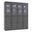 Solid Wood 65" Pantry China Cabinet With Frosted Glass Doors And 2-Drawers In Gray