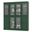 Solid Wood 65" Pantry China Cabinet With Frosted Glass Doors And 2-Drawers In Green