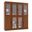 Solid Wood 65" Pantry China Cabinet With Frosted Glass Doors And 2-Drawers In Mocha