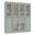 Solid Wood 65" Pantry China Cabinet With Frosted Glass Doors And 2-Drawers In Sage