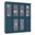 Solid Wood 65" Pantry China Cabinet With Frosted Glass Doors And 2-Drawers In Teal Blue