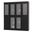 Solid Wood 65" Pantry China Cabinet With Frosted Glass Doors And Adjustable Shelves In Black